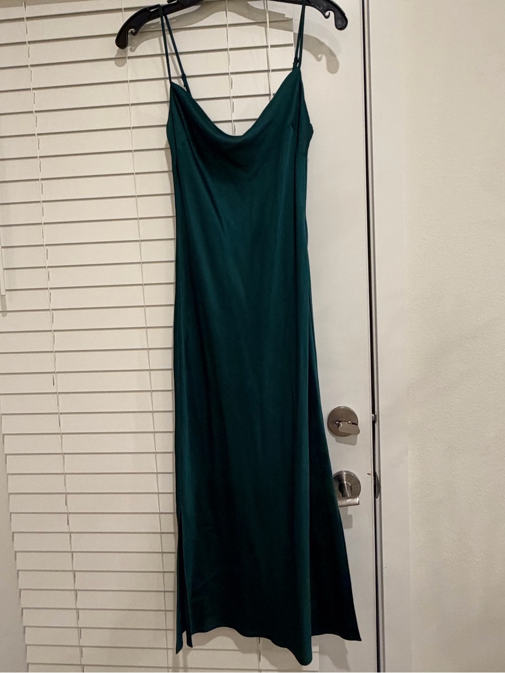 Express Teal Slip Maxi Dress with Cowl Neck